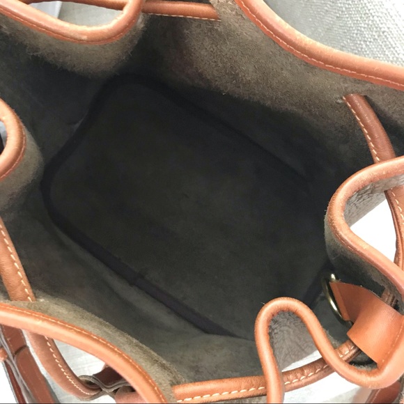 📌 SOLD Vintage Dooney & Bourke Drawstring Bag British Tan Brown Mushroom RARE - Picture 16 of 16